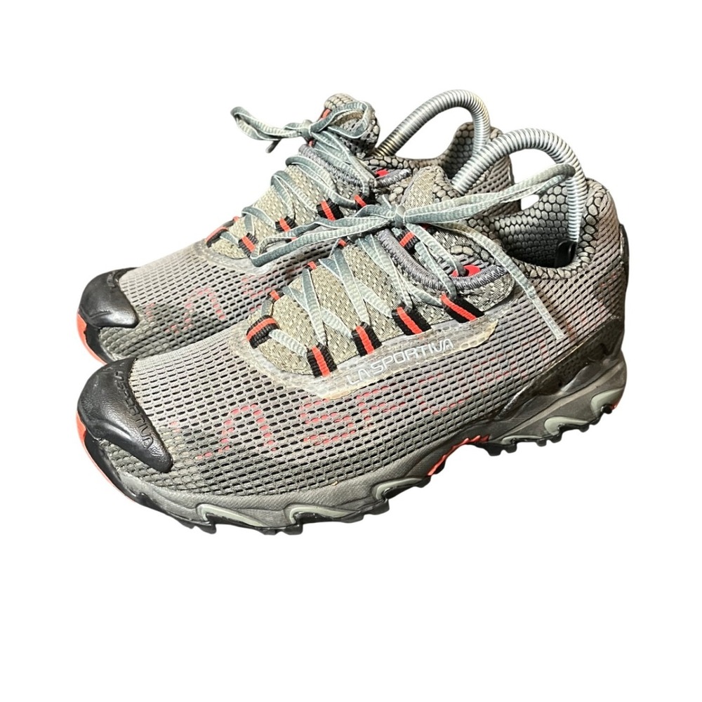 La Sportiva Wildcat Trail Running Shoes Womens 7.5 Grey Red Mesh Hiking Sneaker